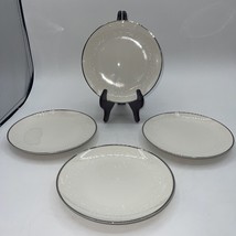 NORITAKE Ivory CHINA~Lorelei~PLATINUM TRIM~6 1/4&quot;  4Plates Bread Plates - £15.94 GBP