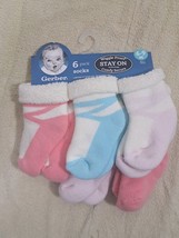 Gerber Wiggle Proof Socks 5 Pairs Cotton Size 6-9 M - $7.85