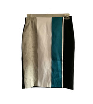 Hugo Boss Womens Color Block Zip Comfort Knee Length Pencil Skirt Size 6 - £29.98 GBP