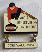 1984 World Junior Curling Championship Cornwall Ontario Canada Uniroyal Pin - £18.77 GBP