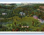 Davis and Elkins College Aerial View Elkins West Virginia WV Linen Postc... - £2.30 GBP