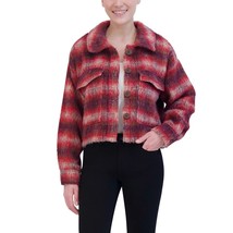 Vigoss Brushed Plaid Crop Button Jacket Chest Pockets RED Women&#39;s Sz M NWT - $399.85 MXN