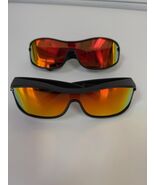 Battle Vision Z22-1222 Sunglasses Black Polarized Wrap Used - $186.21 MXN