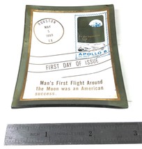 NASA - Apollo 8 Smoked Glass First Day Cover Small Ashtray (Circa 1980&#39;s) - £11.04 GBP