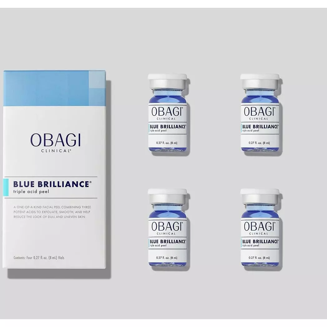 OBAGI Clinical Blue Brilliance Triple Acid Peel 4 Vials 8ml Each New In Box