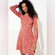 LOFT Floral Salmon Pink Fit &amp; Flare Dress Women’s Size 4P Ann Taylor Party - £30.96 GBP