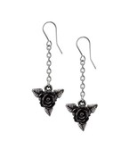 Alchemy Gothic E472 - Black Rose Droppers Earrings  Love Mystical - $50.85 CAD