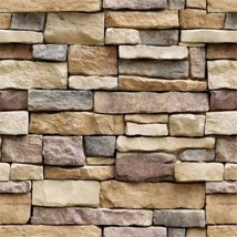 Peel And Stick Stone Brick Wallpaper By Yancorp 32.8Ft. Decorative Wallpaper - £29.72 GBP
