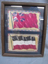 Antique Framed Pair Tobacco Premium Felt Flags - £22.19 GBP