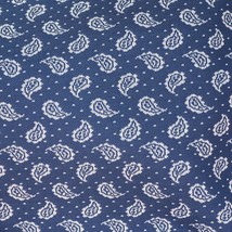 Fabric 1970&#39;s 1960&#39;s Blue Paisley Pattern Polyester Stretchable Fabric 5... - £26.27 GBP