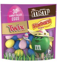 M&amp;M&#39;s, Twix &amp; Starburst Candy-Filled Easter Eggs Bag, 11.04 Oz, 30 Count-SHIP24H - £31.55 GBP