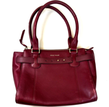 Cole Haan Womens Cameron Leather Satchel Handbag Purse Red Burgundy - $18.69