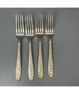 National Silverplate Co. 1935 NARCISSUS 4 Dinner Forks 7-1/2&quot; Floral Pat... - $28.04