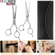 2 PCS 6&quot; Barber Professional Hair Cutting Scissors Shears w/ Case for Salon Home - £21.50 GBP