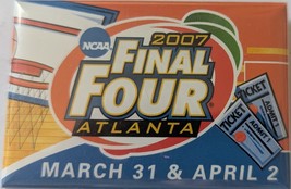 March 31 &amp; April 2 2007 NCAA Final Four Atlanta 2&quot; x 3&quot; Pin Back Button - $6.78 CAD