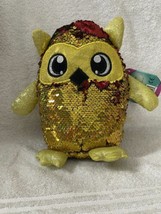 New Shimmeez Sequin Plush OAKLEY OWL Gold and Red  8 inch - £16.31 GBP