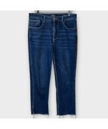 JUDY BLUE cropped straight jeans desk wash raw hem high waisted size 11/30 - €37,03 EUR