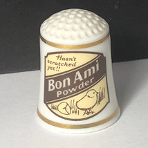FRANKLIN MINT PORCELAIN THIMBLE 1980 advertising Bon Ami powder hasnt sc... - $9.85