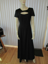Papell Boutique Evening Black Long Gown $280 Nwt Satin Polyester Sz 6 - £104.19 GBP