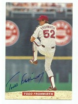 Todd Frohwirth (Phillies) 1989 Tastykake Bakery Jumbo (4&quot; X 6&quot;) Autographed Card - £22.42 GBP