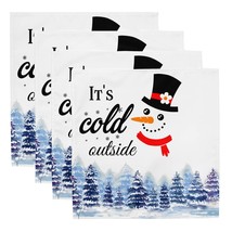 It&#39;s cold outside Christmas decoration Cloth napkin set - £27.97 GBP