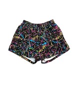 Vintage Soffe Gym Shorts Neon Paint Splash Pull On Cheer Dance Y2K Size ... - £11.68 GBP