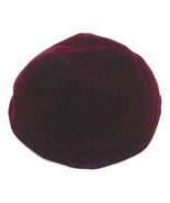 Velvet Lined Kippot - Burgundy - £6.15 GBP