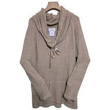 Softies By Paddi Murphy Women XL Tan Slouch Cowl Funnel Neck Sweater W/ ... - £33.12 GBP