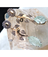 Natural Blue Aquamarine Engraved Diamond 18K Gold Silver Victorian Party... - $11,375.60 MXN
