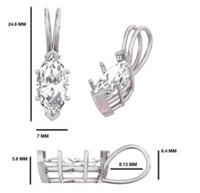 8 ct Marquise Pendant Original Vintage Cubic Zirconia Sterling Silver - £62.26 GBP
