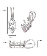 8 ct Marquise Pendant Original Vintage Cubic Zirconia Sterling Silver - £61.96 GBP
