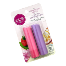 eos Lip Balm 2 pack Strawberry Peach &amp; Toasted Marshmallow Super Soft Shea - $9.49