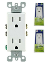 (2) Leviton Decora 15 amps 125 volt Duplex White Outlet 5-15R (1-BOX) - £6.49 GBP