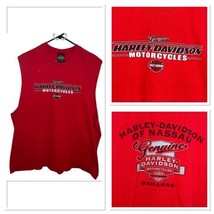 Harley Davidson Of Nassau Bahamas Men’s Red Sleeveless Tshirt Tank Top Size 2XL - £11.62 GBP