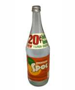 Orange Spot Soda Pop Bottle Glass Beverage 33.8 oz 1 Liter Label Collect... - $25.72 CAD