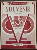 1943 Vintage Sheet Music&quot;Souvenir&quot;Classic M Edition by Franz Drdla-Volkwein Bros - £7.97 GBP