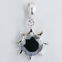 5Ct Imitación Diamante Negro 14k Oro Blanco Chapado Colgante Solitario 18&quot; Chain - £95.21 GBP