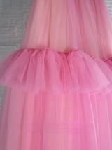 Light PINK Tulle Maxi Skirt Outfit Women Layered Holiday Tulle Skirts Plus Size image 14