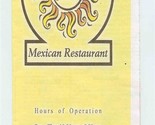 Del Sol Mexican Restaurant Menu Military Highway San Antonio Texas  - £11.04 GBP