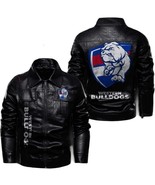 Western Bulldogs Fan Biker Style Leather Jacket with Iconic  - $129.99+