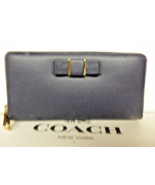 Coach F52632 Bow Crossgrain Leather Accordion Zip Midnight Blue NWT LQQK - $102.79 CAD