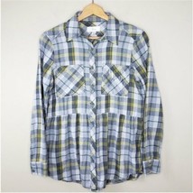 Braeve | Plaid Button Down Peplum Shirt, size XS - £13.88 GBP