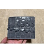 Genuine Gray Hornback Alligator Crocodile Skin Bifold Leather Men Wallets - £34.34 GBP