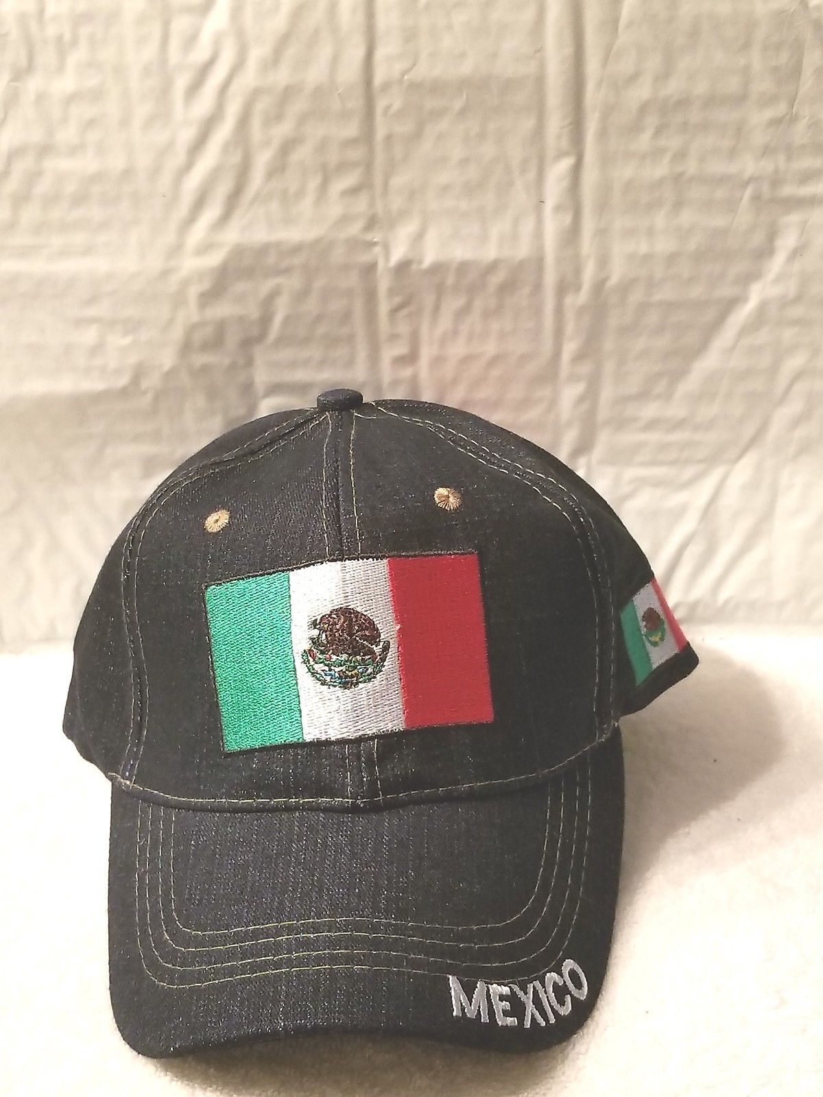 Primary image for MEXICAN FLAG MEXICO BASEBALL CAP ( DARK BLUE DENIM LOOK )