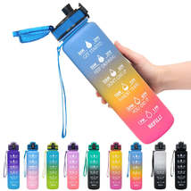 1L Tritan Water Bottle With Time Marker Bounce Cover Motivational Water ... - £4.72 GBP+