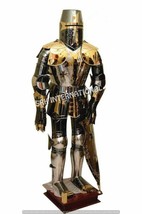 Stainless Steel Full Body Wearable Armor Suit With Golden and Black Finish With  - £905.62 GBP