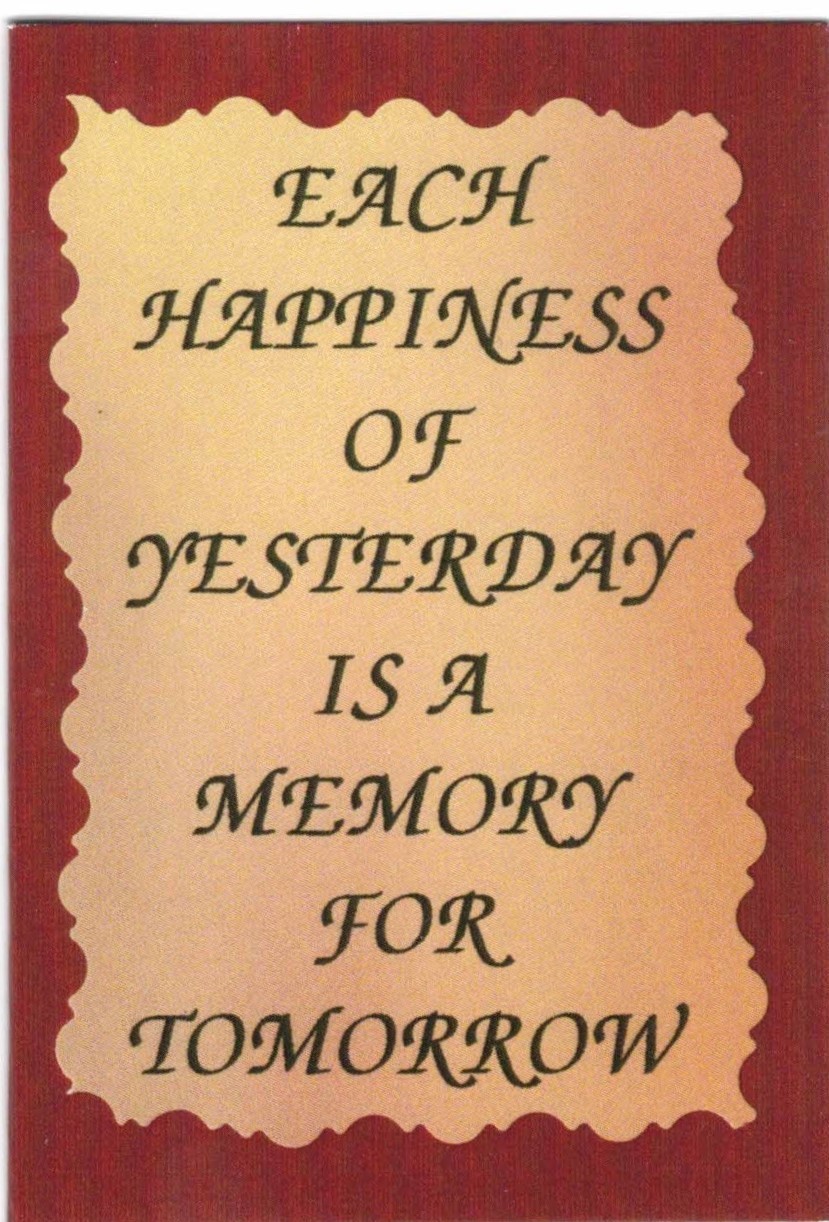 Primary image for Love Note Any Occasion Greeting Cards 1060C Happiness Yesterday Memory Tomorrow