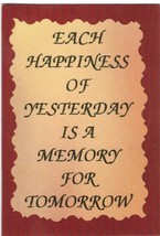 Love Note Any Occasion Greeting Cards 1060C Happiness Yesterday Memory Tomorrow - $1.99