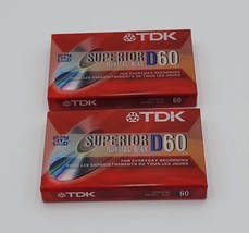 TDK Superior Normal Bias D60 Blank Audio Cassette Tape IECI/Type I - 2 pc NEW - £9.81 GBP