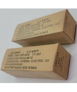 2 Vtg US Army Navy Radio Tube w Box JAN CKR 6H6 VT-90 GE 1945 SC961A USA... - $40.01 CAD